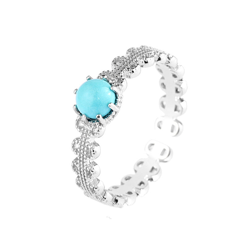 Fashion Waving 925 Sterling Sliver Jade Rings for Women 211