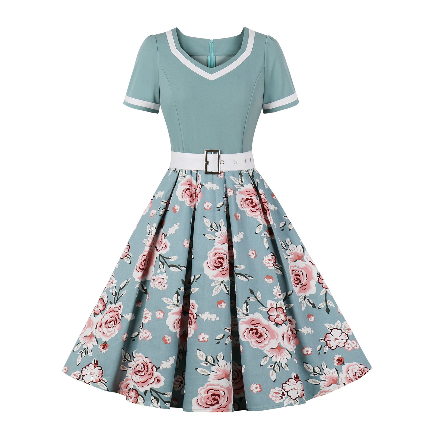 Retro Floral Print Ball Dresses
