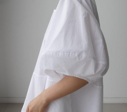 Loose Cozy Puff Sleeves Long Dresses-STYLEGOING