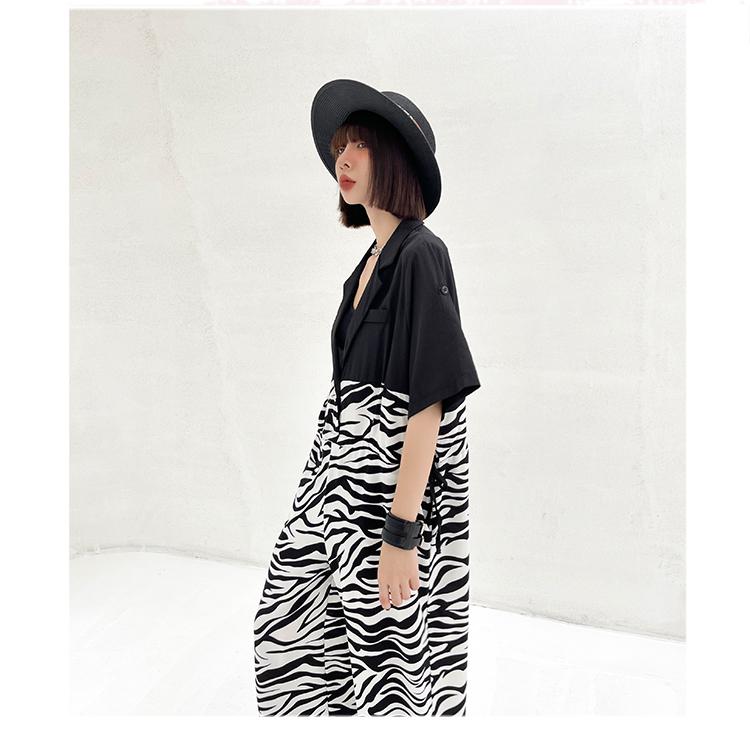 Casual Zebra Print Summer Jumpsuits-STYLEGOING