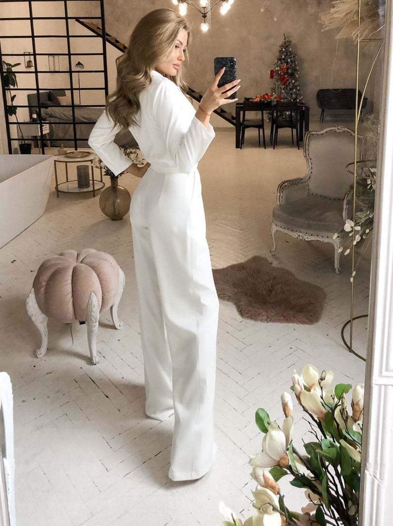 Women Long Sleeves Slim Fall Jumsuits-STYLEGOING