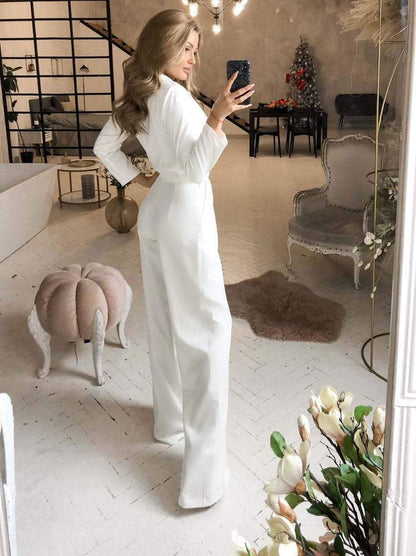Women Long Sleeves Slim Fall Jumsuits-STYLEGOING
