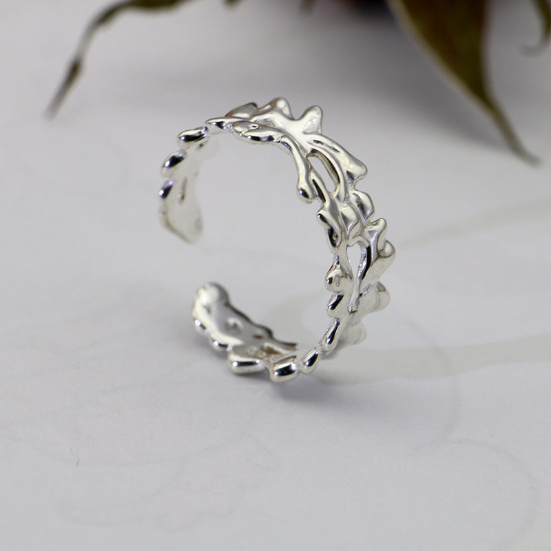 Luxury Irregular Open End Sterling Silver Rings
