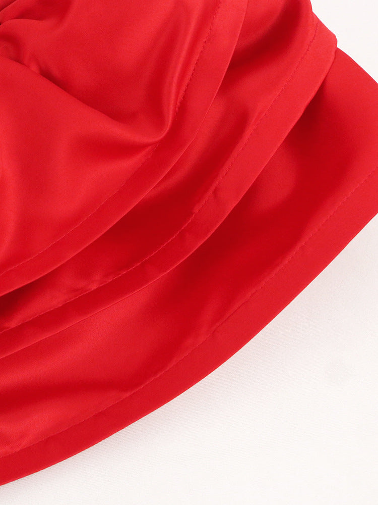 Sexy Red Sequined Strapless Women Party Dresses