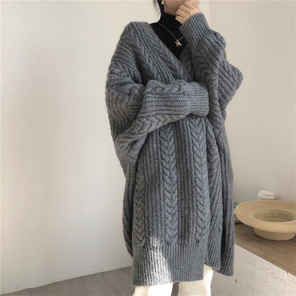 Vintage Fashion Knitting Loose Cardigans-STYLEGOING