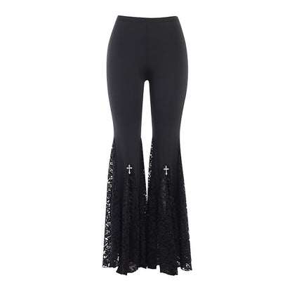 Black High Waist Trumpet Mermaid Pants