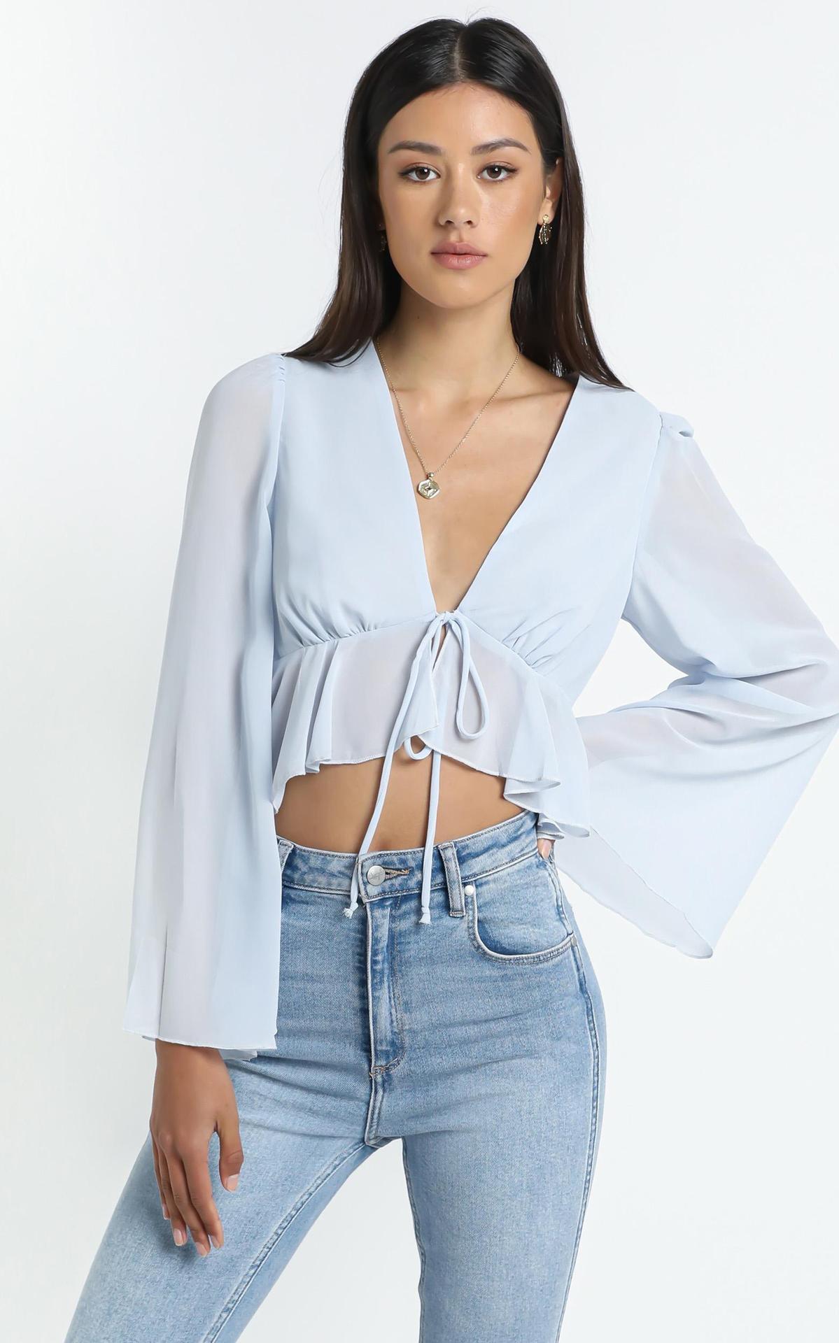 Sexy Women Summer Chiffon Deep V Neck Shirts--Free Shipping at meselling99