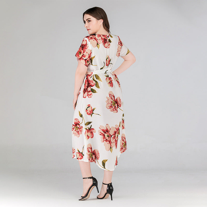 Women Short Sleeves Plus Sizes Long Dresses