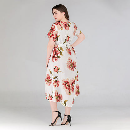 Women Short Sleeves Plus Sizes Long Dresses