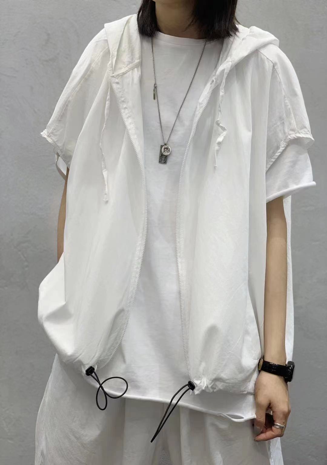 Women Linen Drawstring Leisure Fall Jacket-STYLEGOING