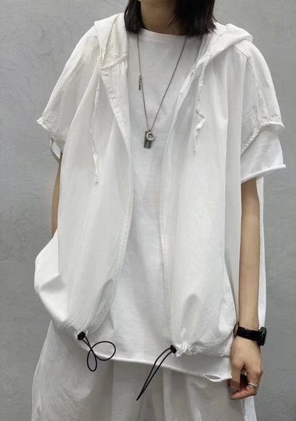 Women Linen Drawstring Leisure Fall Jacket-STYLEGOING