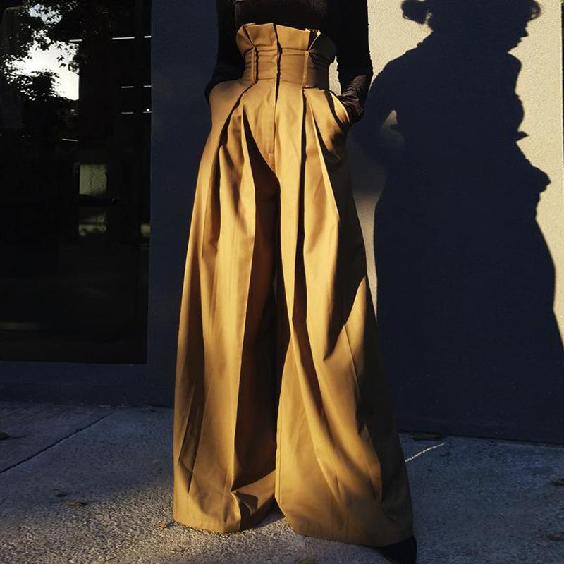 Casual High Waist Loose Straight Pants-STYLEGOING