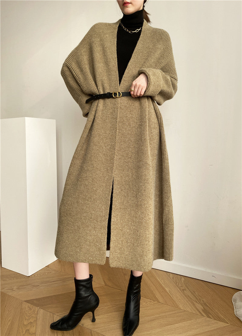 Cozy Lazy Style Long Knitting Overcoats for Women