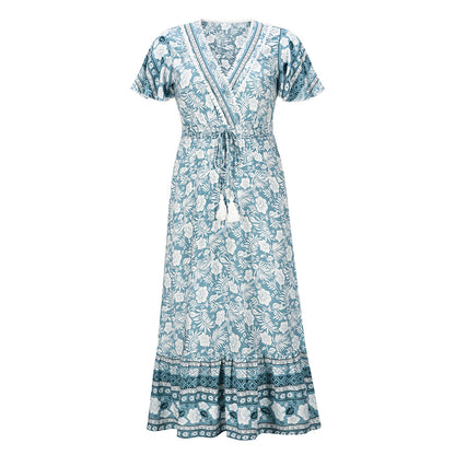Vintage Cotton Summer Beach Long Dresses