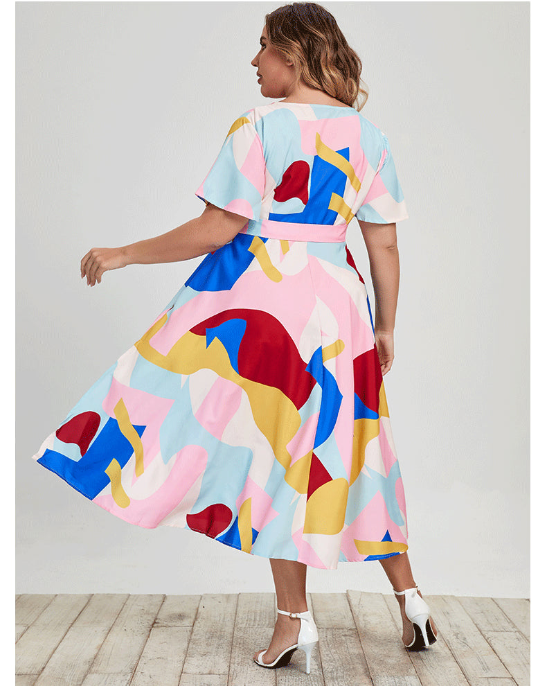 Summer Short Sleeves Plus Sizes Dresses