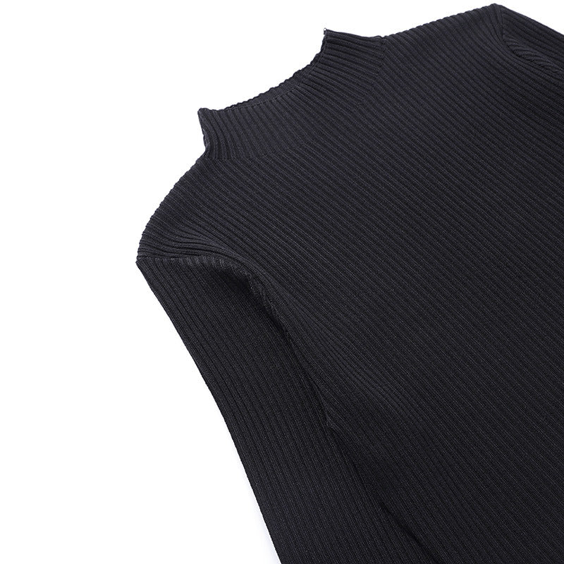 Elegant Turtleneck Short Knitted Tops