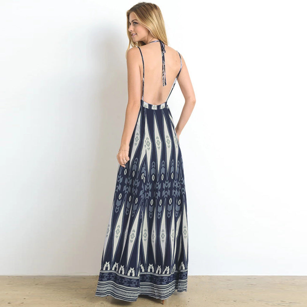 Summer Backless Sexy Long Beach Dresses