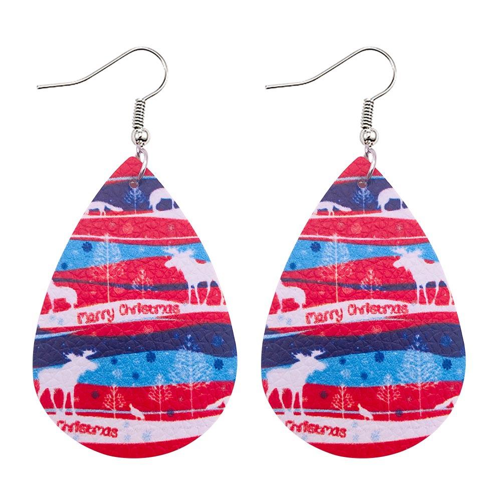 Christmas Style Water-drop Snowflake Earring 2 Sets