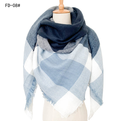 Winter Warm Plaid Scarves for Women