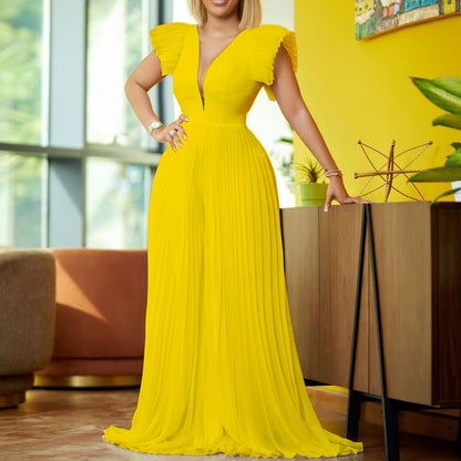 Sexy Deep V Neck Women Long Jumpsuits