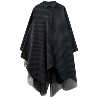 Casual Striped Double Women Midi Dresses
