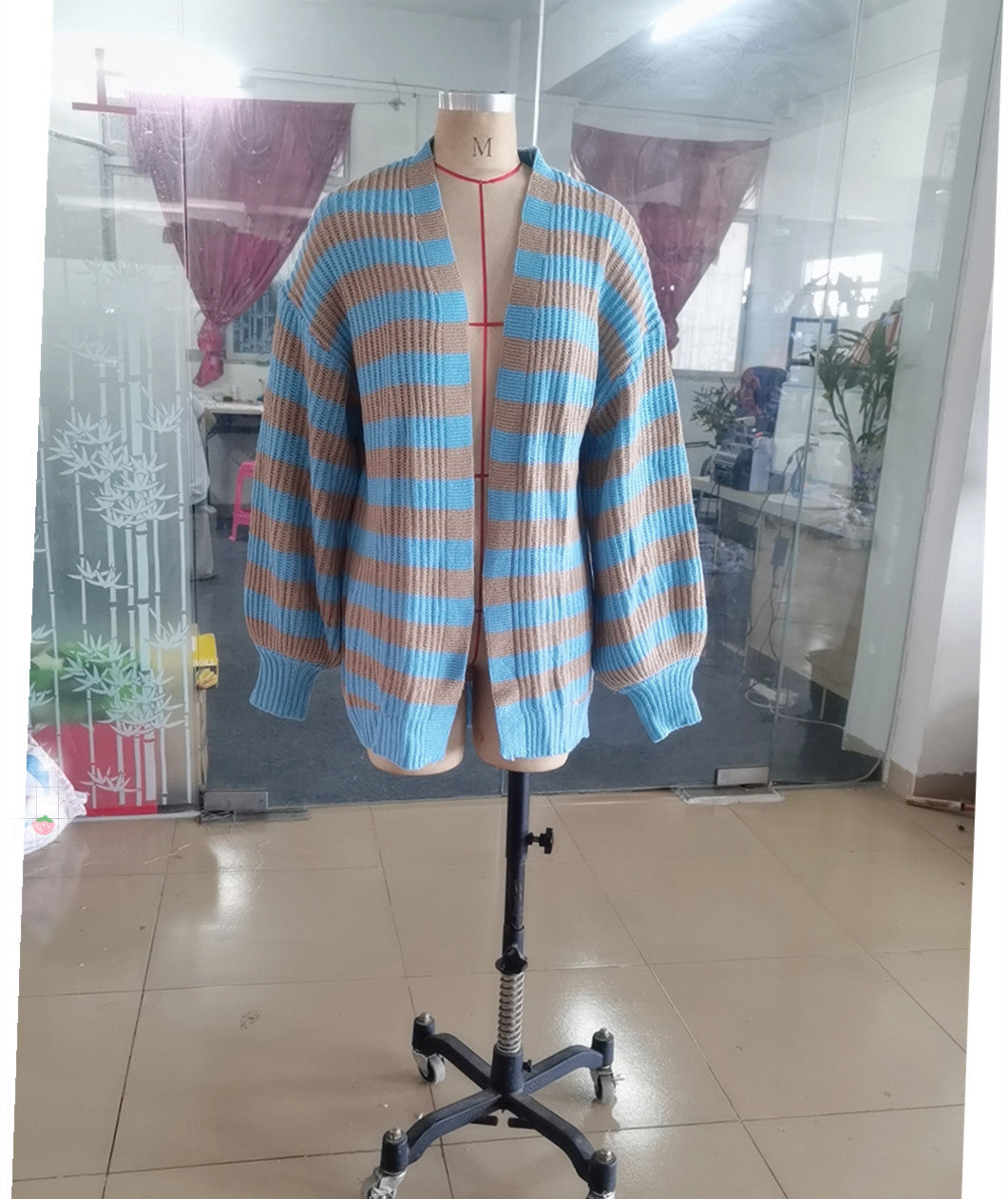 Women Striped Knitting Cardigan Sweaters