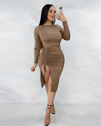 Sexy Drawstring Design Sheath Dresses for Women