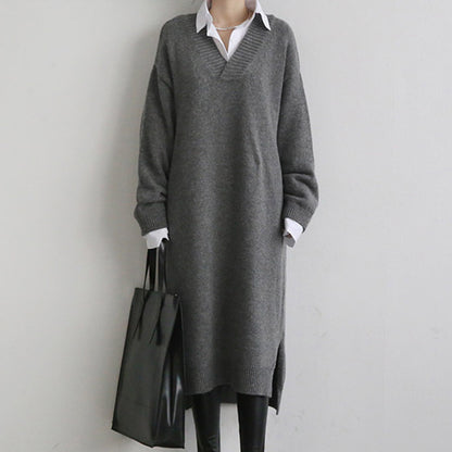 Women Pullover Knitting Long Dresses