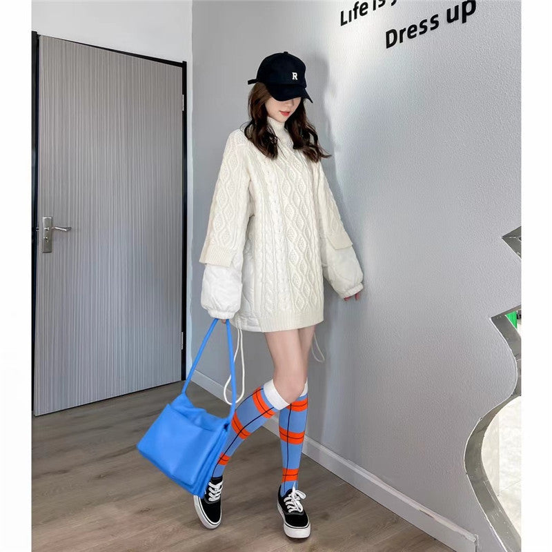 Women Warm High Neck Cotton Knitting Tops
