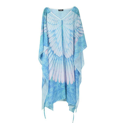 Chiffon Wings Design Pullover Cover Ups Dresses