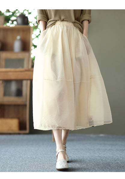 Summer Organza Elegant Women Skirts