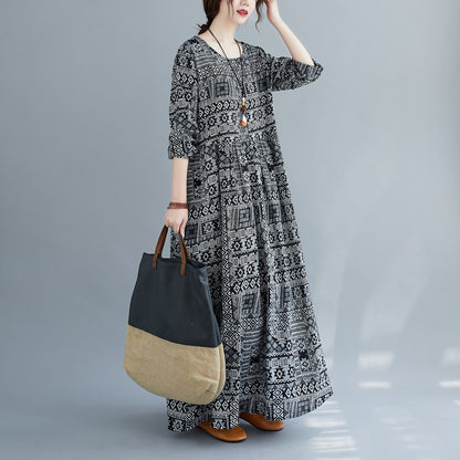 Women Plus Sizes Spring Long Dresses