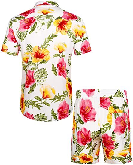 Leisure Summer Men's Short Sleeves Shirts and Shorts