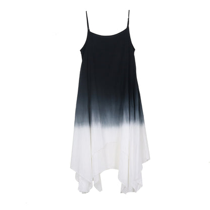 Summer Linen Dyed Irregular Sleeveless Long Dresses