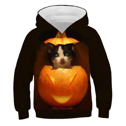 3D Print Halloween Cartoon Cat Hoodies-STYLEGOING