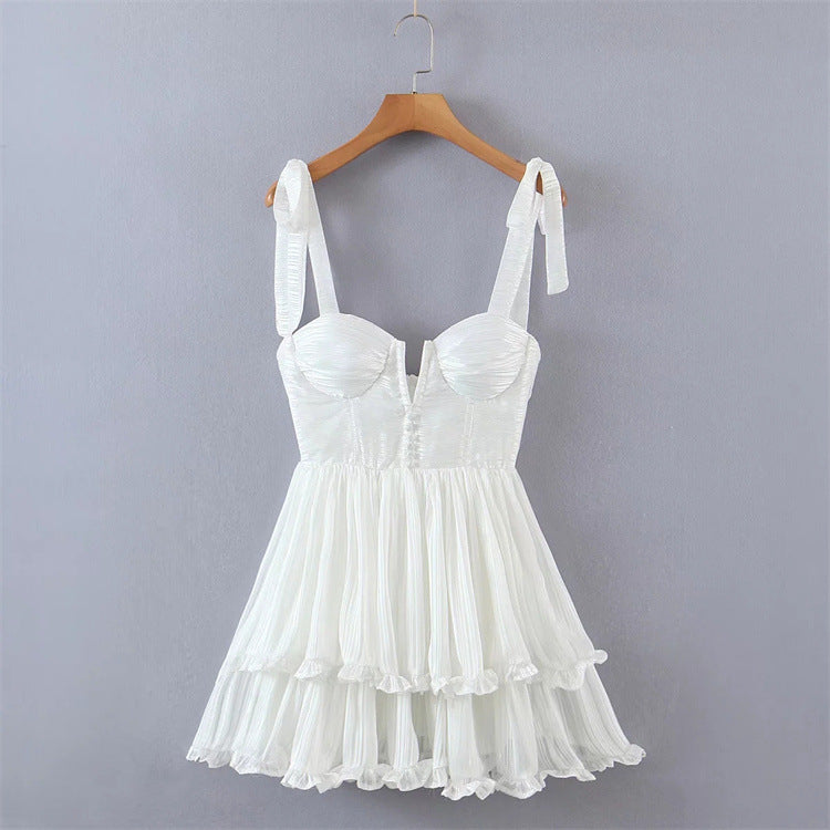 Sweety Summer Cake Style Backless Mini Dresses
