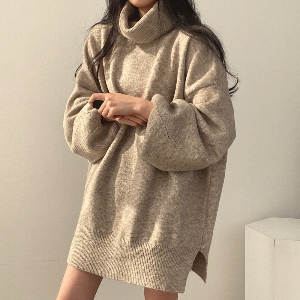 Turtleneck Knitting Long Pullover Sweaters for Women