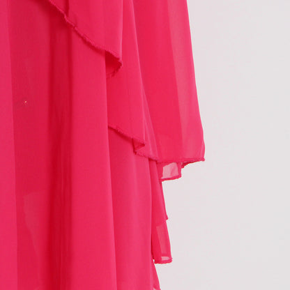 Chiffon High Neck Ruffle Women Long Holiday Dresses