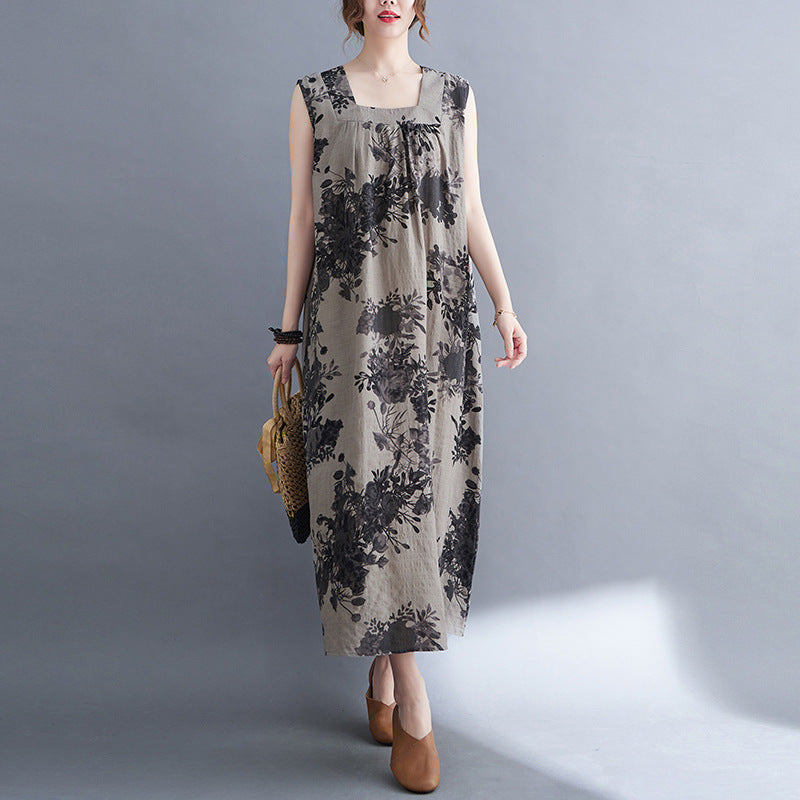 Casual Summer Linen Plus Sizes Sleeveless Dresses