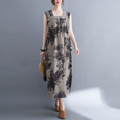 Casual Summer Linen Plus Sizes Sleeveless Dresses