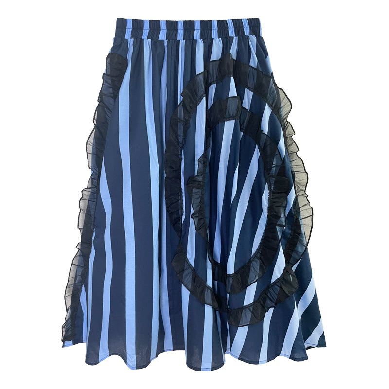 Designed Striped Summer Women Skirts