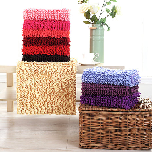Shaggy Chenille Door Mat Non Slip Bath Mat Easy Care Microfibre Bobble Bath Mat