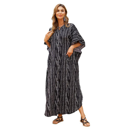 Women Summer Beach Loose Holiday Dresses-STYLEGOING
