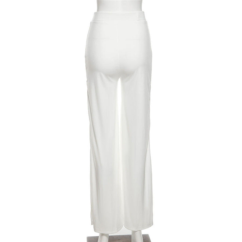 Sexy High Waist Slim Split Front Casual Pants