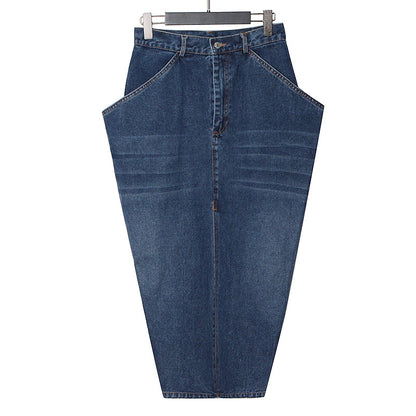 Designed Women High Waist  Split Front Denim Skirts