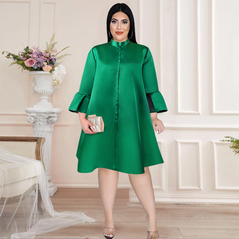 Women Plus Sizes Trumpet Sleeves Party Dresses