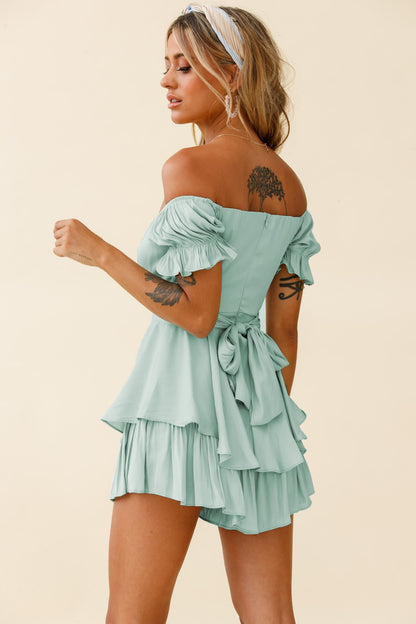 Sexy Off The Shoulder Bandage Short Jumpsuits