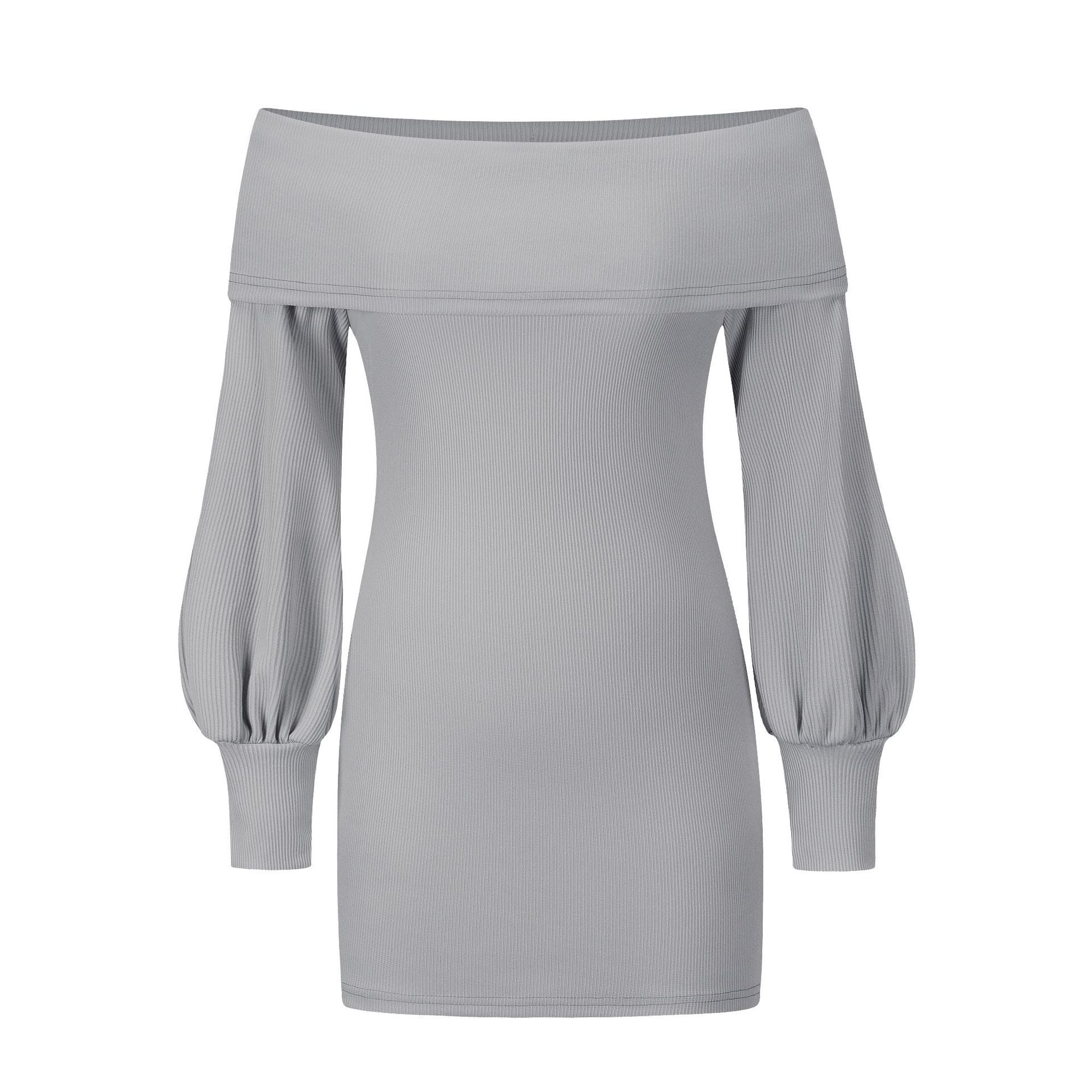 Sexy Women Knitting Bodycon Off The Shoulder Dresses-STYLEGOING
