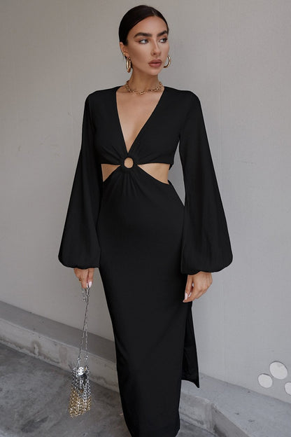 Designed Puff Sleeves Sexy Dresses-STYLEGOING