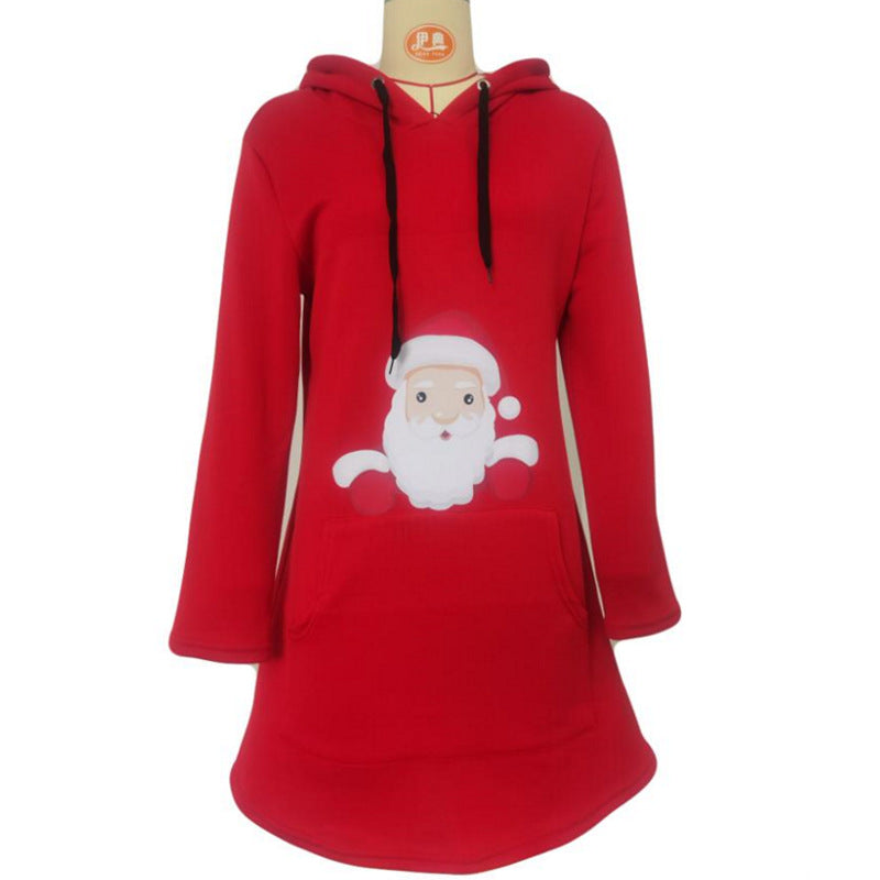 Christmas Long Sleeves Women Hoodies Dresses